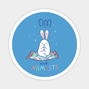 Meditation and Bunny. Om and Namaste Magnet